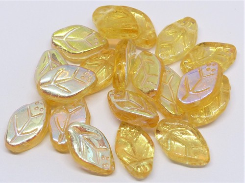 Czech glass leaf - czech,