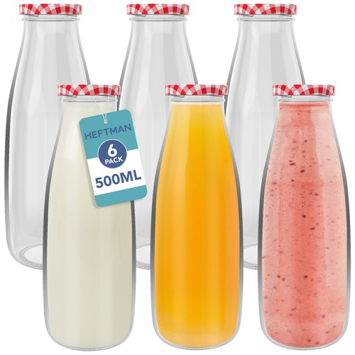 Heftman glass milk bottles - glass,