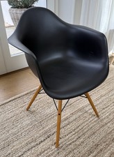 2x Black Vitra Eames Arm Chair