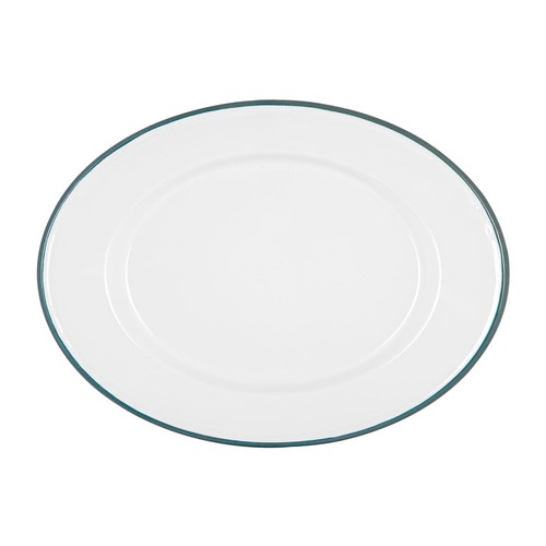 White enamel serving - platter,