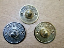 SOLID BRASS OLD VINTAGE VICTORIAN RETRO FRONT DOOR BELL PUSH DOOR 