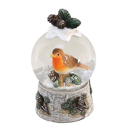 Robin ornate snow globe - in,
