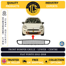 FITS FIAT PUNTO 2012-2018 FRONT BUMPER GRILLE LOWER CENTRE - INSURANCE CERTIFIED
