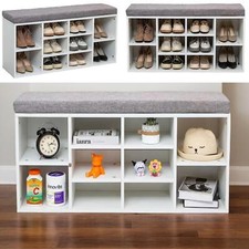 Shoe Bench Storage Rack Wooden