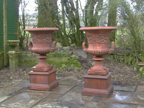 Pair large campana urns - urns,