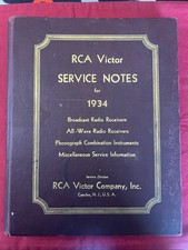 RCA Victor Service Notes 1934 Radio Phonograph Book