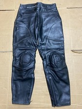 FRANK THOMAS Ladies Leather Motorbike Trousers UK 14 = 32" to 33" Waist (B34/66)
