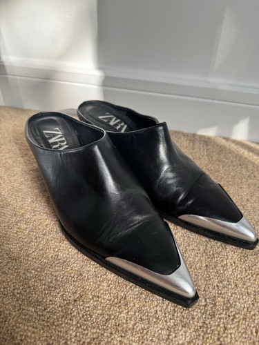 Zara cowboy boot mules low - boot,