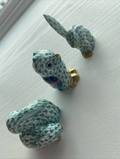 Herend Porcelain Badger Green Fishnet Figurine