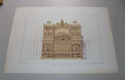 1860 french furniture print - print,