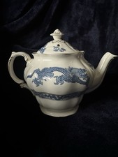 Booths Vintage Dragon China Tea Pot Blue cream gold