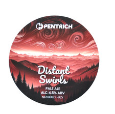 PENDRICH  BREWING Co. "DISTANT SWIRLS PALE " 4.5% ABV  PUMP CLIP  - foamex