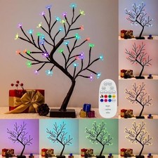Cherry Blossom Tree Lamp Flower, 36 Led Colour Changing, Brown Twig Tree Christm