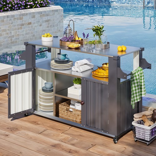 Outdoor rolling bar cart - rolling,