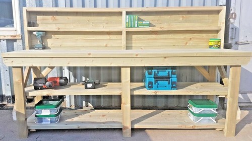 Wooden workbench workshop - wooden,