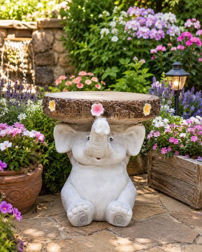 Elephant plant stand stool - elephant,