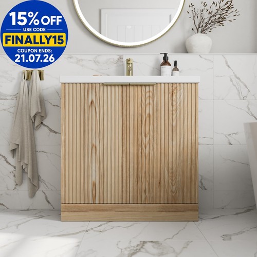 Fluted 800mm bathroom - 800mm, vanity
