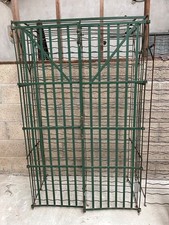 Large Antique French Green Metal Wine Rack Cage