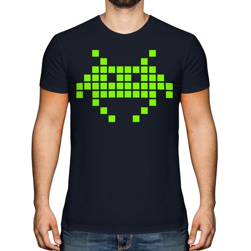 Neon space invader - invader, mens