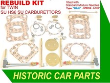 REBUILD KIT with BAK NEEDLES for TWIN HS6 SU Carbs on MORGAN PLUS 8 V8 1971-72