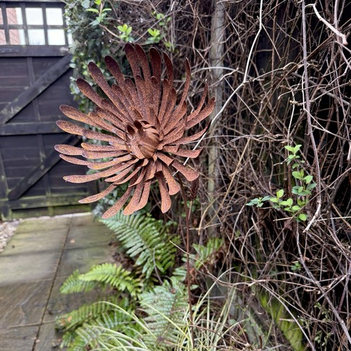 Large rusty metal dahlia - large,