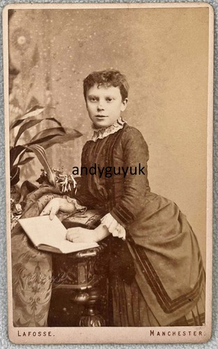 Cdv girl with open book - with,