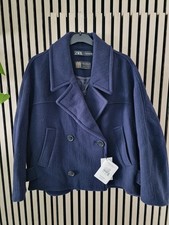 Zara Navy Blue Womens Blazer Jacket Coat Size Xl New With Tags