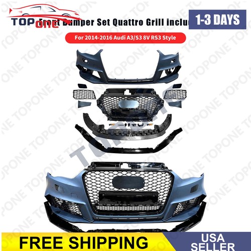 Front bumper set grill - grill, w/lip