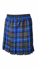GIRLS CHECK TARTAN BLUE SKIRT