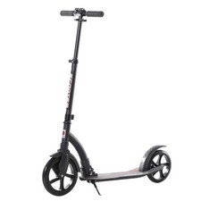 HOMCOM Teens Adult Kick Scooter Foldable Adjust Aluminium For 14+ Black
