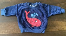Mini Rodini Whale SP Terry Sweatshirt - Navy - 56/62 - Organic Cotton - Unisex