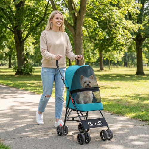 Pawhut foldable dog stroller - foldable,