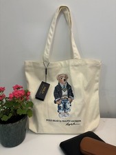 Polo Ralph Lauren Bear Tote Bag Unisex Tan Beige