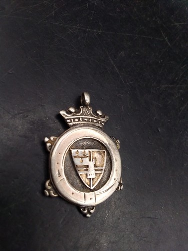 Antique silver watch fob - silver,