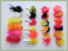 24 Blobs. Fishing flies, trout flies, mixed foam ass, hot blobs, two tones #10