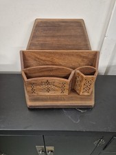 Indian Wood Desk Tidy Letter