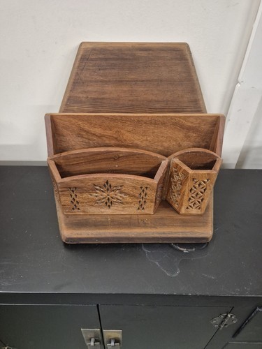 Indian wood desk tidy - indian,