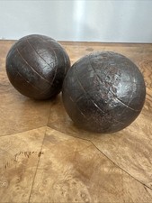 Pair of Antique Boccia Or Boules Balls Made of Iron Beautifully Patinated 3”
