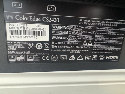Eizo coloredge cs2420 1in - coloredge, 24.1in
