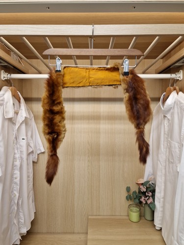 Vintage brown fur collar scarf - vintage,
