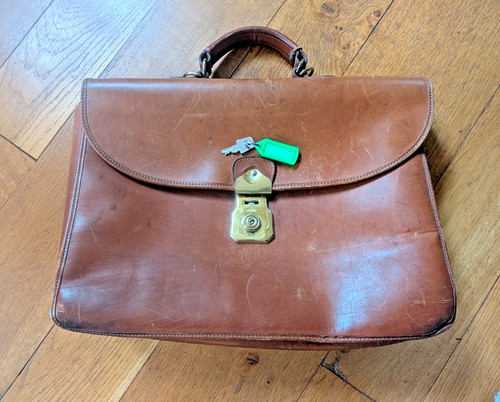 Vintage leather briefcase - vintage,