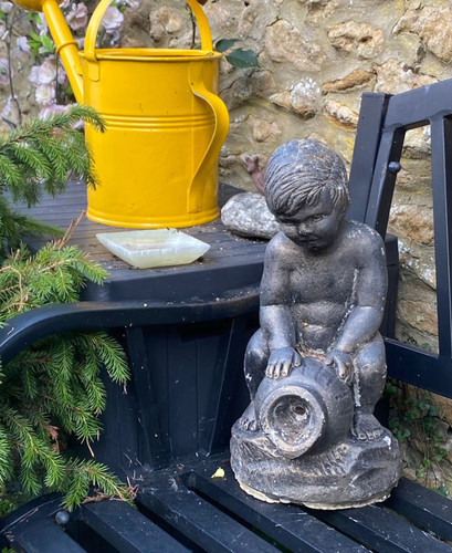 Cherub garden water feature - water,