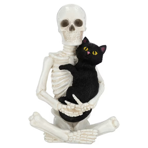 Skeleton and cat decoration - skeleton,