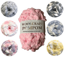 Woolcraft Pom Pom Wool Yarn Knitting 200g Ball Ideal for Blankets / Scarves