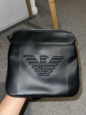 emporio armani black leather