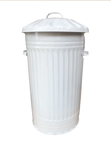 45l metal white bin - metal, bin,
