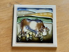 10x10cm Cow Tile - Handpainted