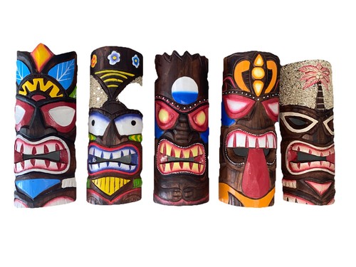 Set tiki mask - 5, 12"
