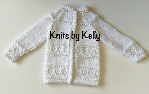 White hand knitted baby - knitted,