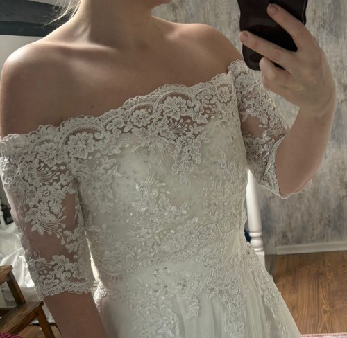 Ivory lace off the shoulder - lace,
